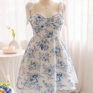 NWT Blue Floral Mini Dress